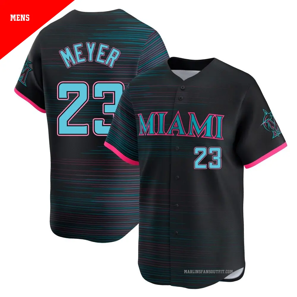 Women's #23 Max Meyer Miami Marlins Black Limited 2025 City
